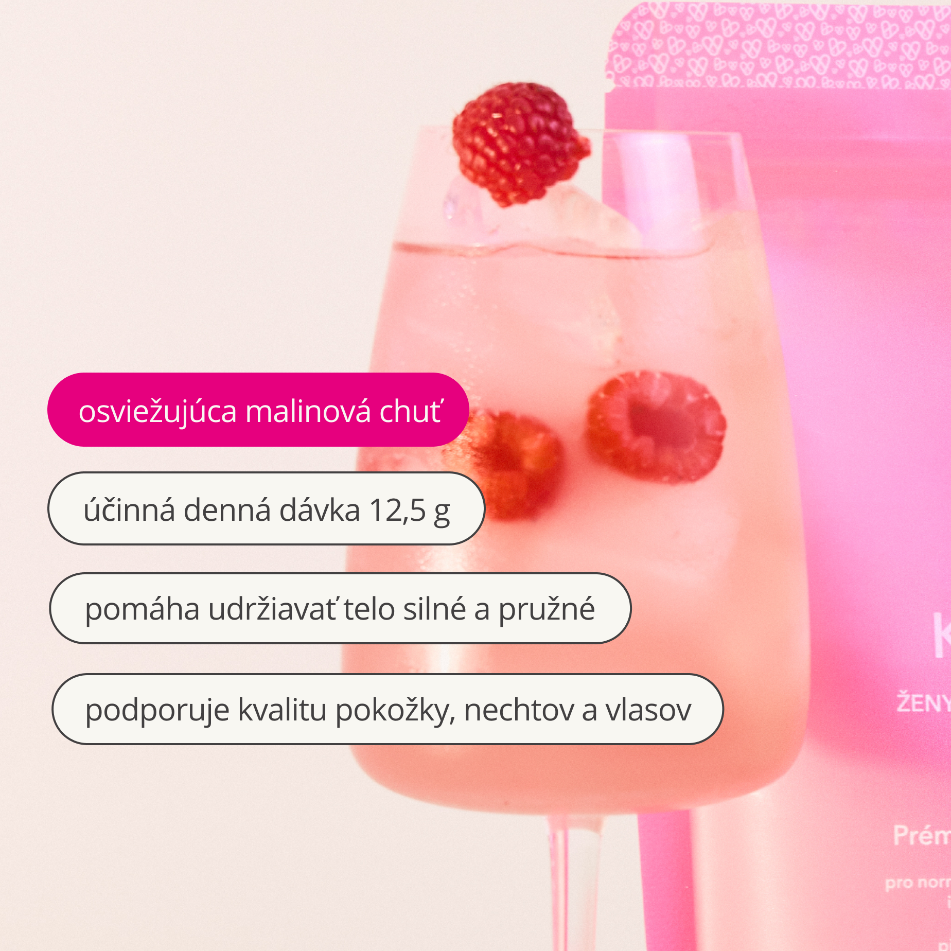 Premium Kolagén s príchuťou maliny